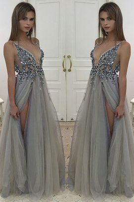 Robe de soirée longueur au ras du sol de princesse avec sans manches ligne a avec perle