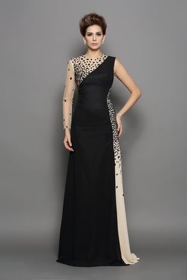 Robe de bal naturel elevé avec perle fermeutre eclair avec manche longue