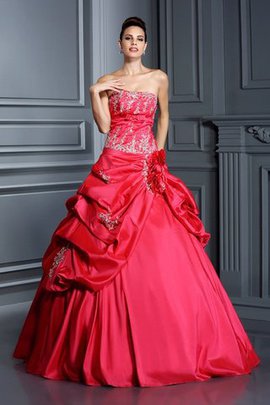 Robe de quinceanera longue textile taffetas cordon manche nulle de bustier