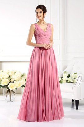 Robe mère de mariée plissage avec zip de princesse en chiffon jusqu'au sol