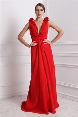 Robe de bal longue jusqu'au sol avec chiffon décolleté dans le dos de princesse