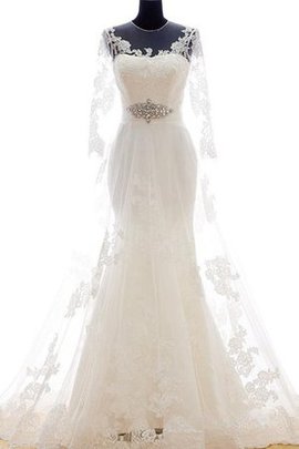 Robe de mariée brillant ligne a trou serre en organza en dentelle