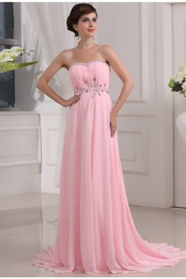 Robe de bal longue fermeutre eclair de bustier en chiffon de princesse