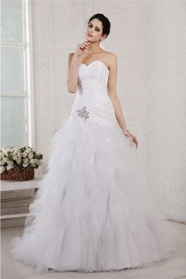 Robe de mariée longue textile taffetas a-ligne manche nulle de tour de ceinture en haute