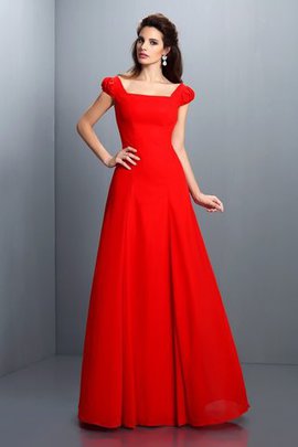 Robe de soirée longue de princesse a-ligne avec manche courte fermeutre eclair