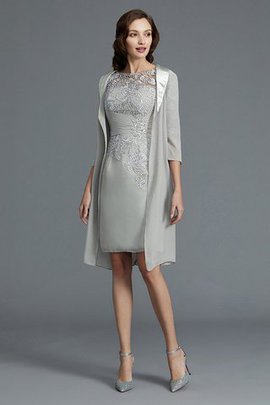 Robe mère de mariée bref naturel encolure ronde avec chiffon collant