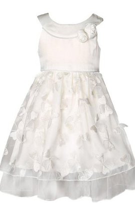 Robe de cortège enfant avec manche épeules enveloppants appliques ligne a avec nœud