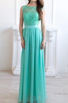 Robe demoiselle d'honneur longue avec décoration dentelle avec chiffon