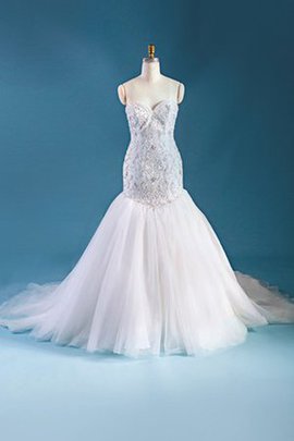 Robe de mariée modeste romantique cordon sans empire de sirène