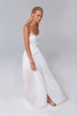 Robe de mariée a plage avec chiffon ligne a avec sans manches fendu latérale