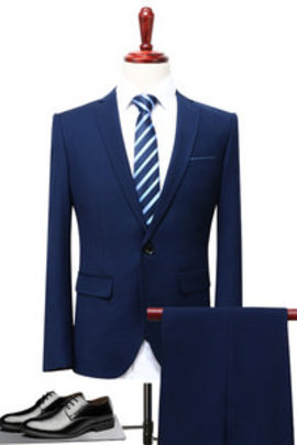 Ensemble costumes simple boutonnage 2 pièces marié robe de mariée