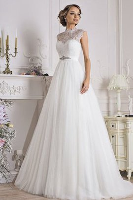 Robe de mariée simple naturel vintage elevé ligne a