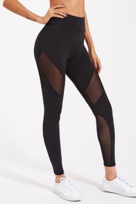 Legging et détail de zip avec pièces transparentes