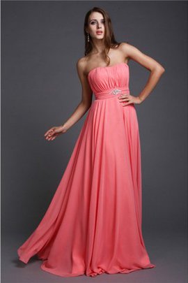 Robe demoiselle d'honneur longue naturel de bustier de princesse avec sans manches