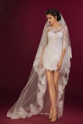 Robe de mariée bref au niveau de cou fermeutre eclair collant avec décoration dentelle