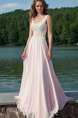 Robe de bal romantique avec chiffon gaine v encolure manche nulle