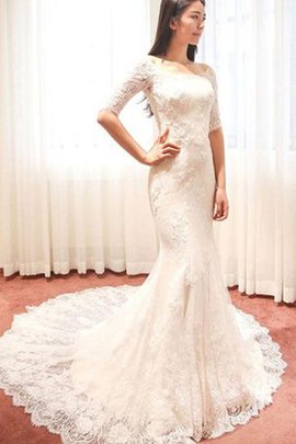 Robe de mariée delicat sexy avec décoration dentelle en 1/2 manche fermeutre eclair