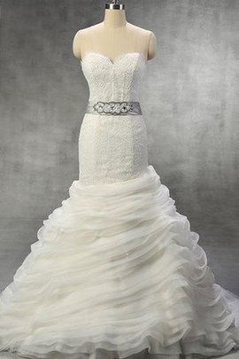 Robe de mariée ceinture pendant de sirène en organza avec ruban