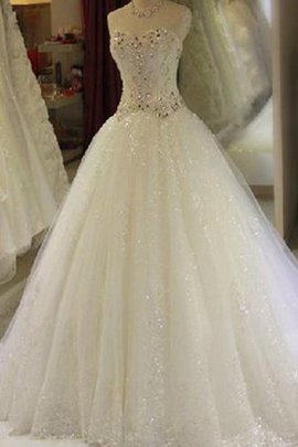 Robe de mariée delicat romantique longue col en forme de cœur avec lacets