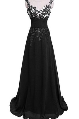 Robe de bal ligne a de tour de ceinture empire appliques de traîne courte avec chiffon