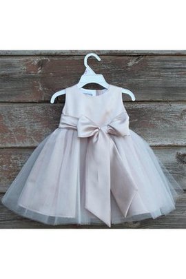 Robe de cortège enfant de tour de ceinture empire ceinture en tulle a-ligne manche nulle