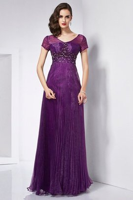 Robe de soirée longue longueur au niveau de sol v encolure avec perle de princesse