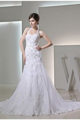 Robe de mariée avec perle avec sans manches en satin fermeutre eclair dénudé