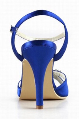 Haute avec fine satin bout ouvert avec chaussures de mariée merveilleux - photo 2
