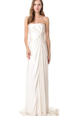 Robe de mariée facile en satin de traîne courte fermeutre eclair de bustier