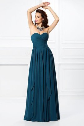 Robe demoiselle d'honneur plissage longue en chiffon a-ligne de princesse