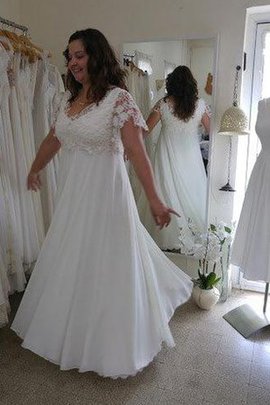 Robe de mariée avec chiffon v encolure longueur au ras du sol ligne a a plage