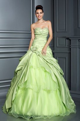 Robe de quinceanera longue avec lacets de col en cœur de mode de bal en taffetas