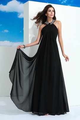 Robe de soirée longue avec chiffon avec zip de princesse a-ligne