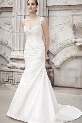 Robe de mariée plissage splendide de traîne courte jusqu'au sol salle interne