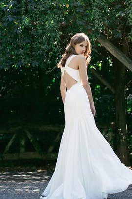 Robe de mariée intemporel avec décoration dentelle pendant avec zip a-ligne