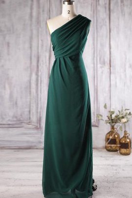 Robe demoiselle d'honneur manche nulle d'épaule asymétrique avec chiffon a-ligne ruché