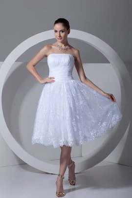 Robe de graduation romantique de bustier appliques manche nulle ligne a