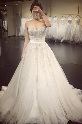 Robe de mariée chic attirent appliques fermeutre eclair a-ligne