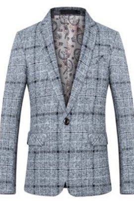 Blazers costumes blazers gris mode plaid hommes