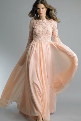 Robe de soirée naturel fermeutre eclair ligne a avec chiffon avec décoration dentelle