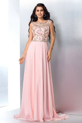 Robe de bal de princesse en chiffon avec sans manches de traîne courte col u profond