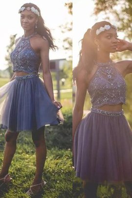 Robe fête de la rentrée dénudé en tulle manche nulle accrocheur a-ligne