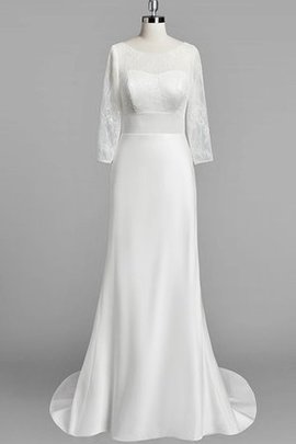 Robe de mariée luxueux col u profond de traîne moyenne avec nœud en satin