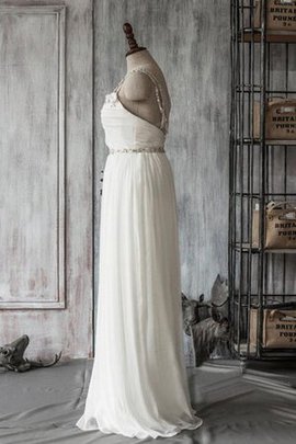 Robe de mariée naturel avec cristal bretelles spaghetti avec chiffon ruché