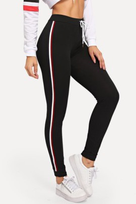 Legging rayé glamour avec cordon