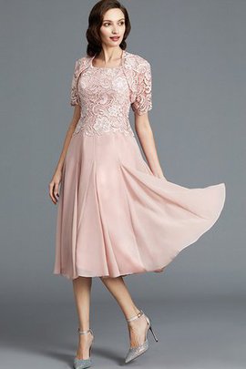 Robe mère de mariée de princesse col u profond ligne a arrivée au mollet manche nulle