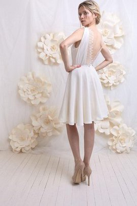 Robe de mariée col en v foncé avec chiffon dos nu avec sans manches v encolure