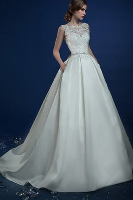 Robe de mariée vintage longue ligne a col ras du cou avec nœud