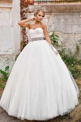 Robe de mariée naturel textile en tulle jusqu'au sol de mode de bal avec lacets