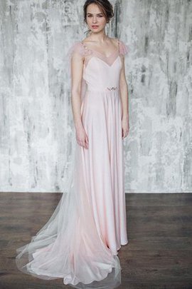 Robe demoiselle d'honneur elégant romantique plissé en dentelle de traîne courte